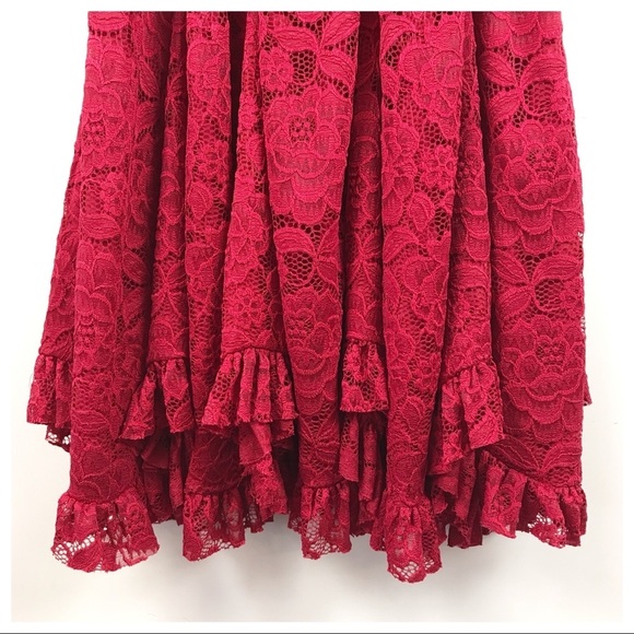 NWT‎ Anthropologie Hutch Seamed Lace Midi Dress in Red Size 0 - Picture 6 of 11